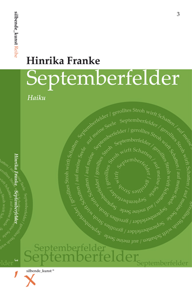 Johanna Klara Kuppe: zeit spannen. Die Titelgrafik bestehend aus dem Gedicht: Herbstfahrt, ein typografischer Herbstwald in Rotorangetönen.